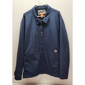 40 Grit By Duluth Trading Mens Navy Blue Button-Up Jacket 2XL 100% Cotton Shell